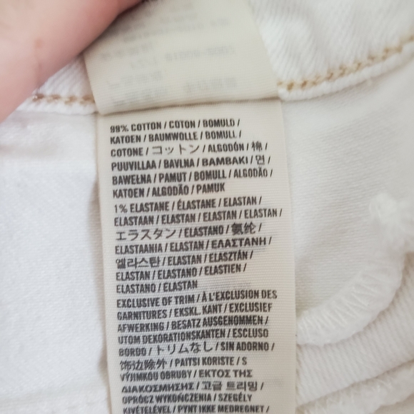 Hollister Crop Skinny Low Rise Distressed Ripped Rip Jegging White Jeans 7 28 - Picture 12 of 13